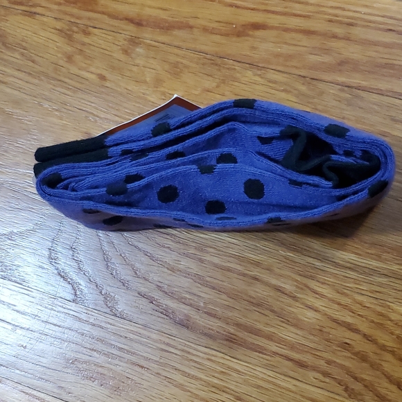 1 Pair of Purple With Black Poka-Dots Thigh High Socks NWT - Picture 7 of 8